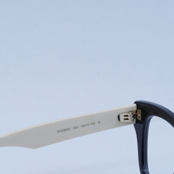 🕶️ New Gucci GG0999O 002 Eyeglasses - Black/White Frame - Picture 7 of 11